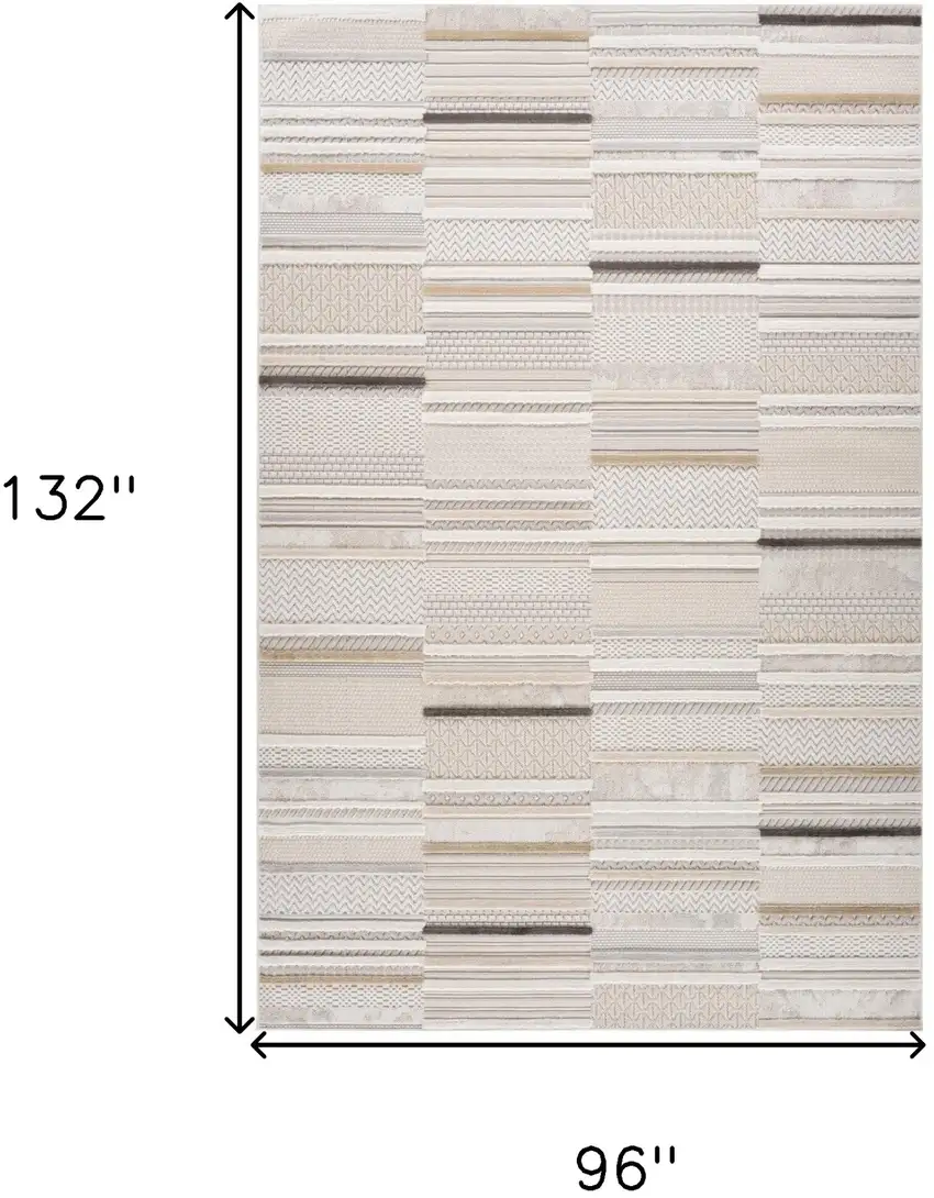 Gray and Beige Abstract Distressed Area Rug Photo 7