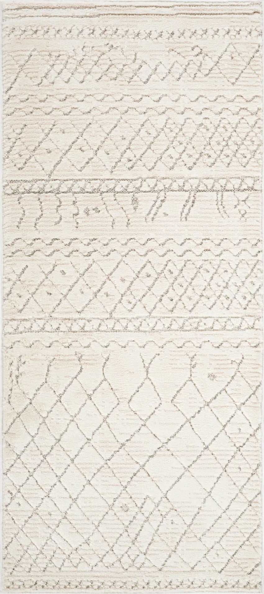 Gray and Beige Abstract Distressed Area Rug Photo 4