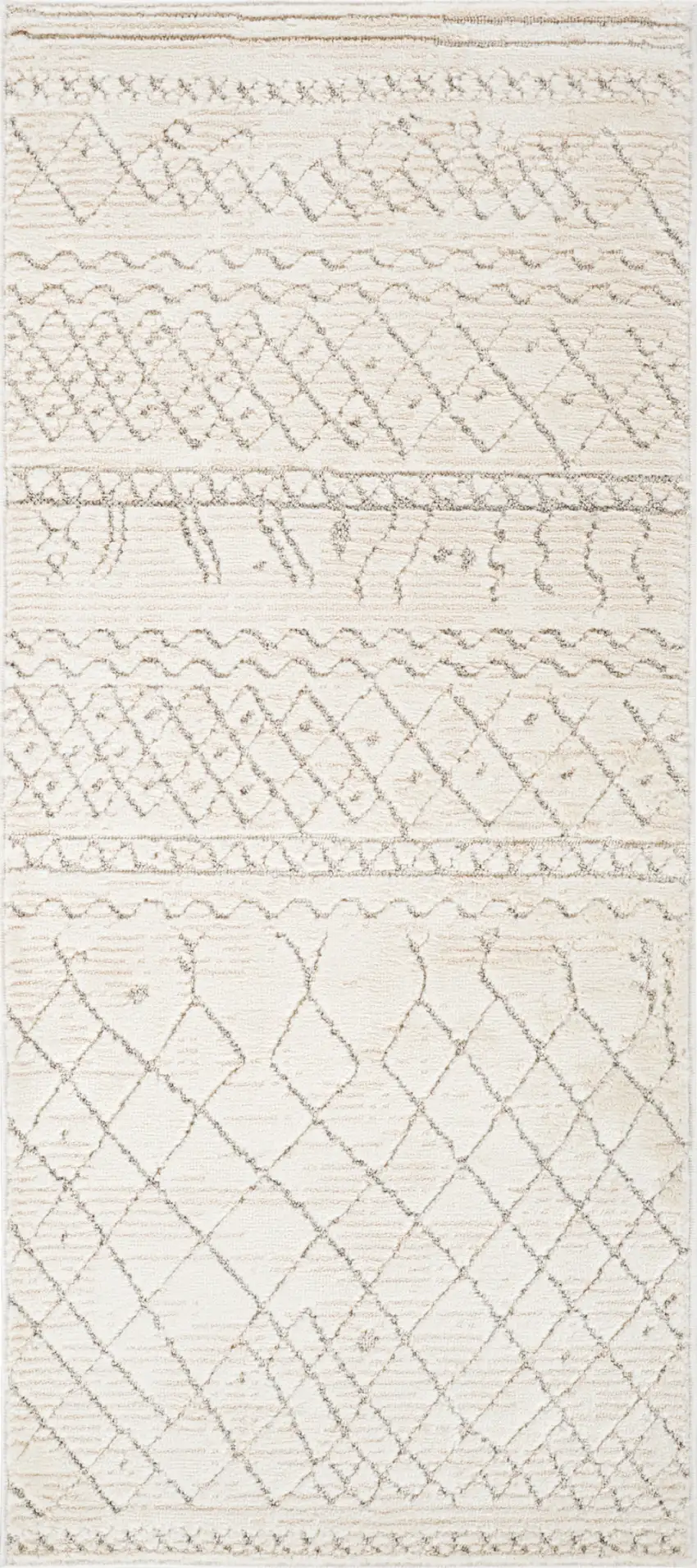 Gray and Beige Abstract Distressed Area Rug Photo 2