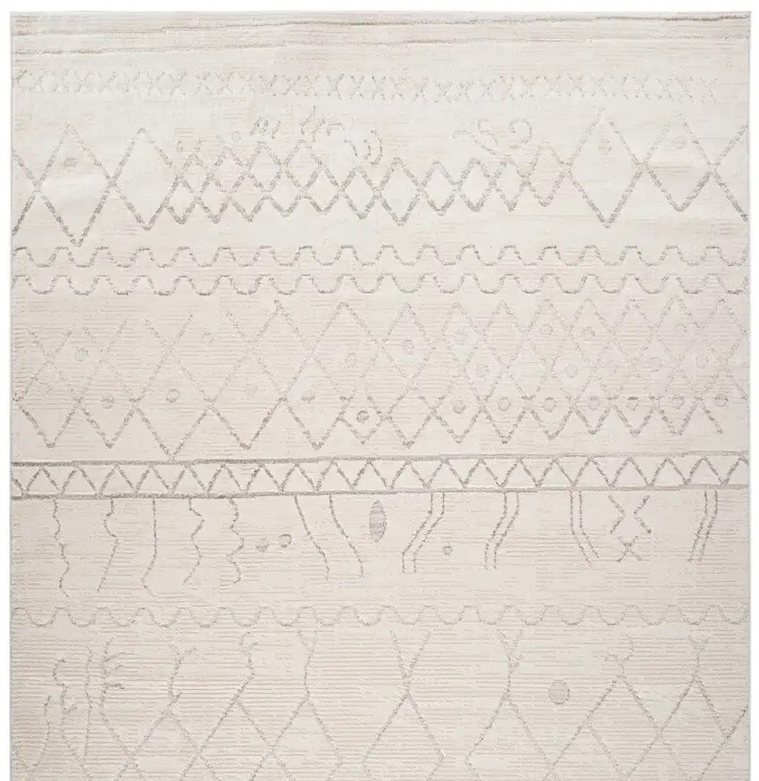 Gray and Beige Abstract Distressed Area Rug Photo 4