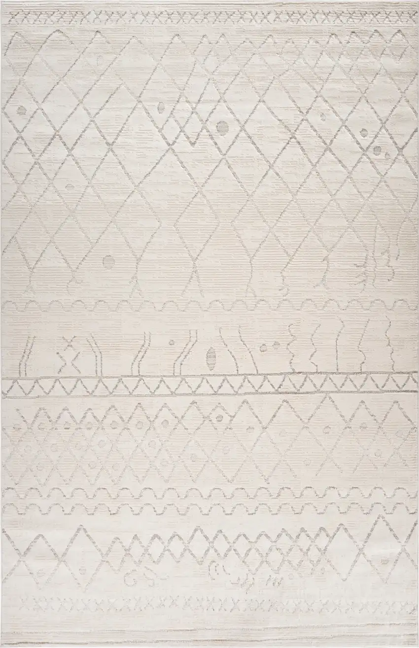 Gray and Beige Abstract Distressed Area Rug Photo 2
