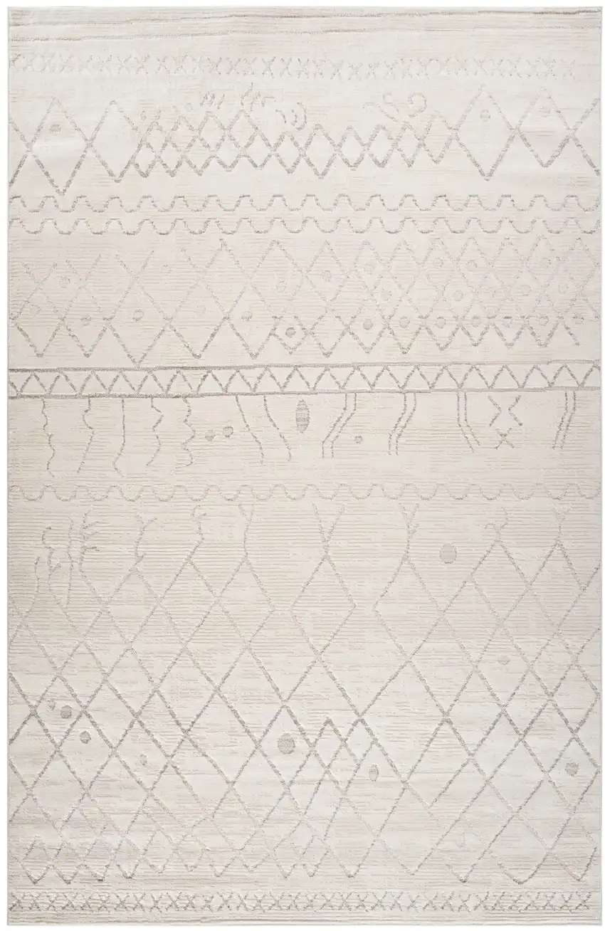 Gray and Beige Abstract Distressed Area Rug Photo 2