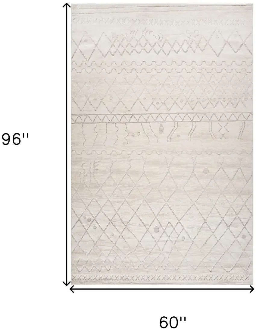 Gray and Beige Abstract Distressed Area Rug Photo 8