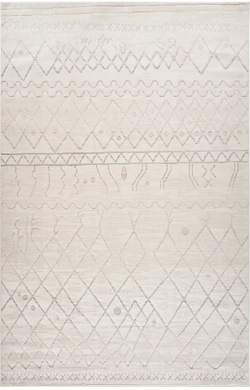 Gray and Beige Abstract Distressed Area Rug Photo 1