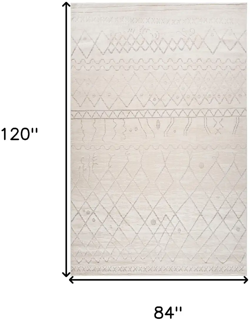 Gray and Beige Abstract Distressed Area Rug Photo 8