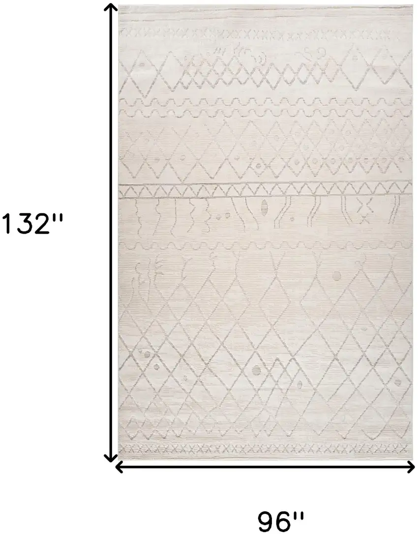 Gray and Beige Abstract Distressed Area Rug Photo 8