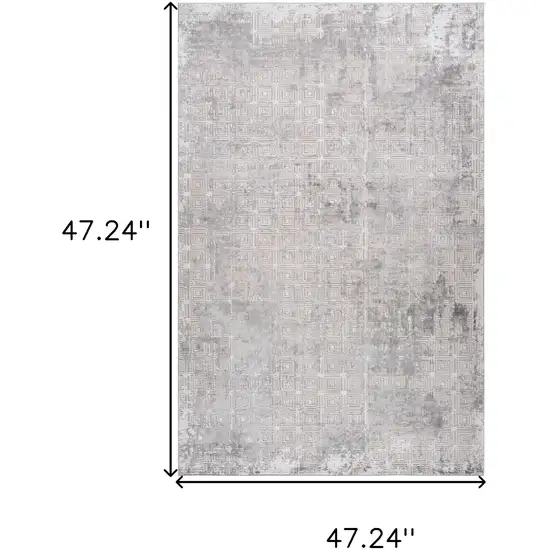 Gray and Beige Abstract Distressed Area Rug Photo 7