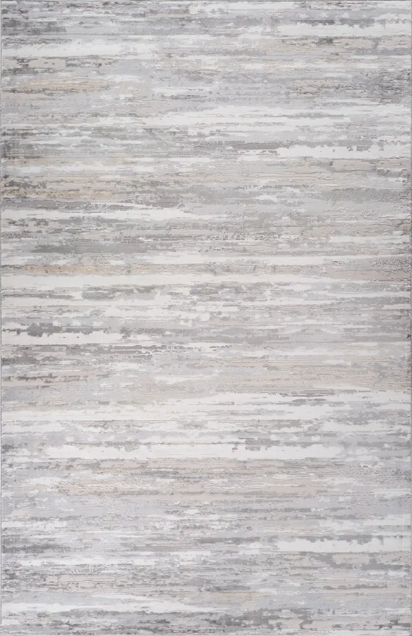 Gray and Beige Abstract Distressed Area Rug Photo 4