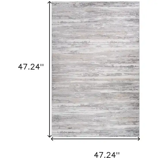 Gray and Beige Abstract Distressed Area Rug Photo 7