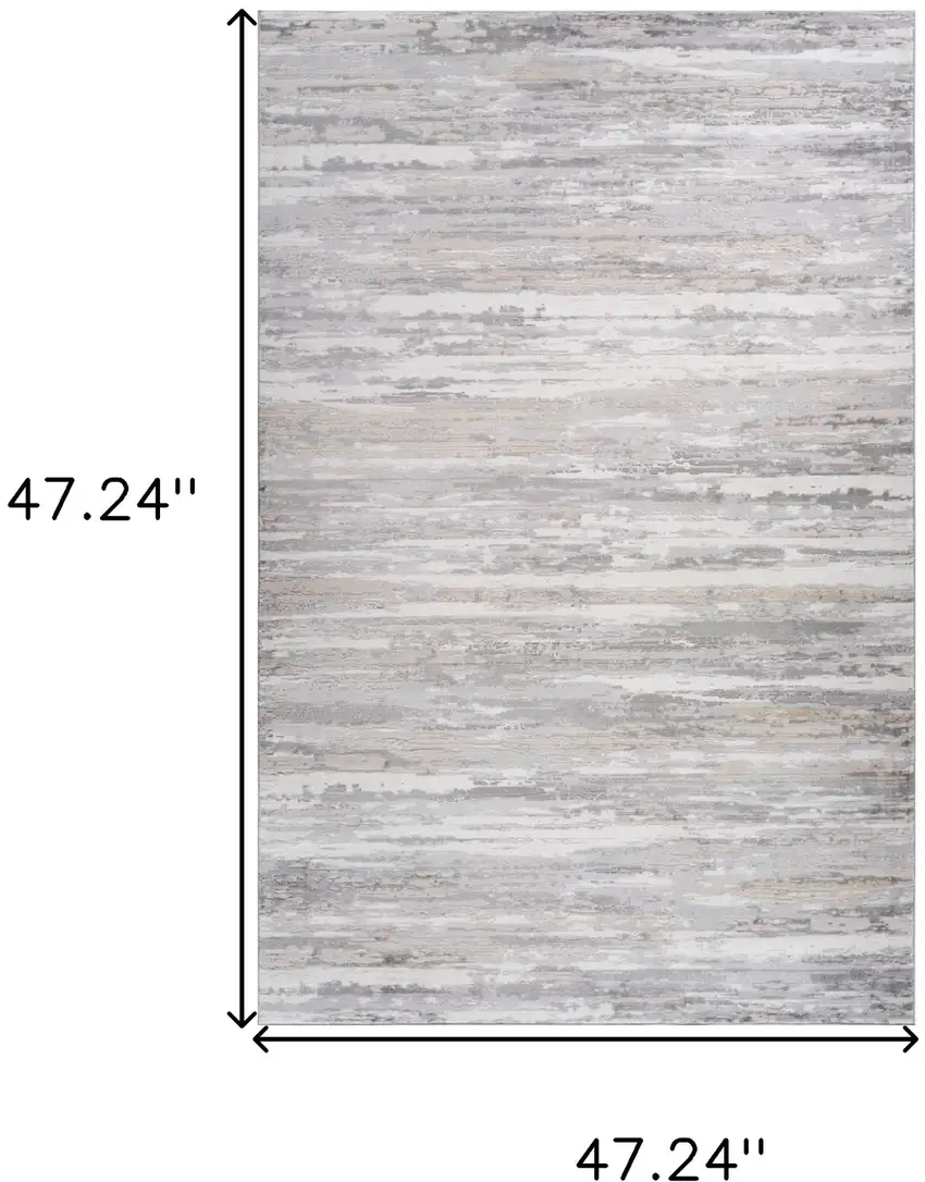 Gray and Beige Abstract Distressed Area Rug Photo 7