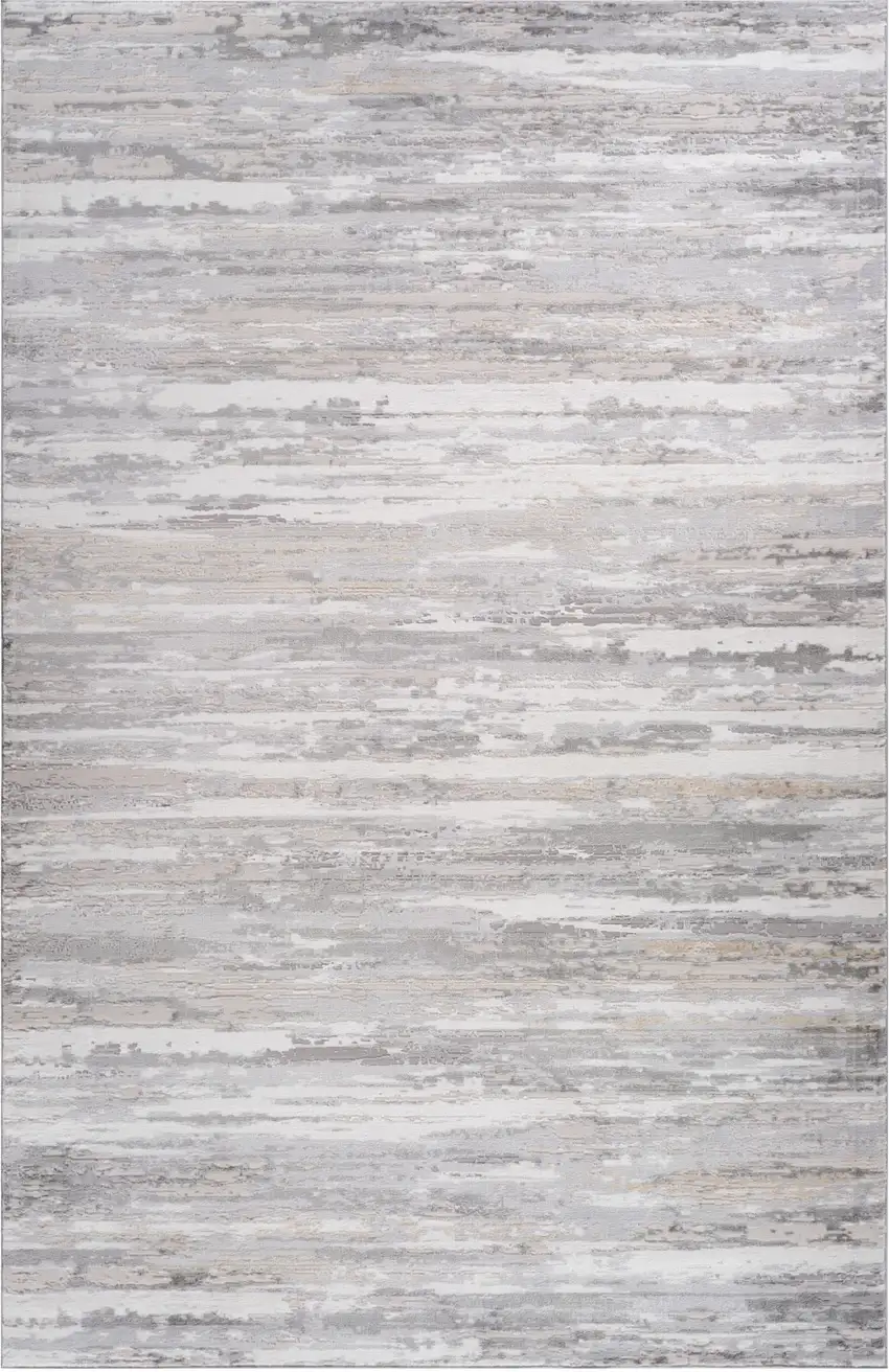 Gray and Beige Abstract Distressed Area Rug Photo 6