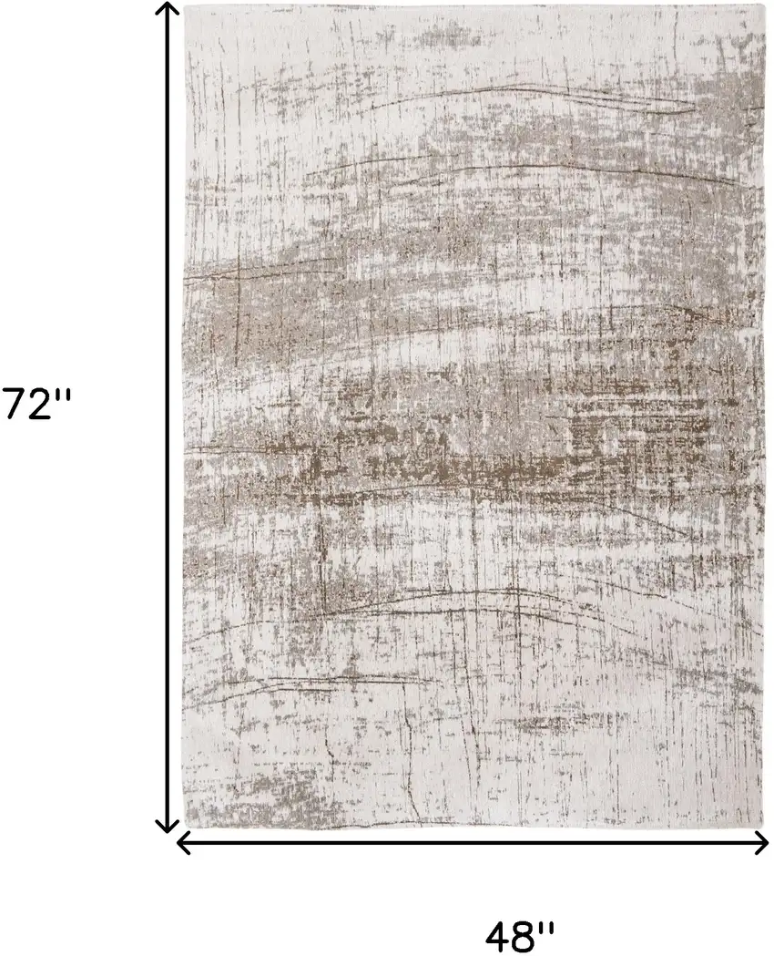 Gray and Beige Abstract Non Skid Area Rug Photo 3