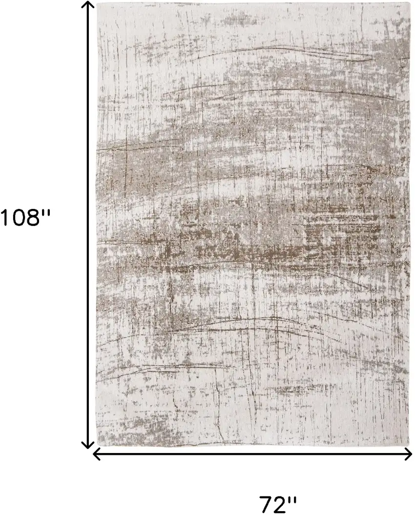 Gray and Beige Abstract Non Skid Area Rug Photo 3