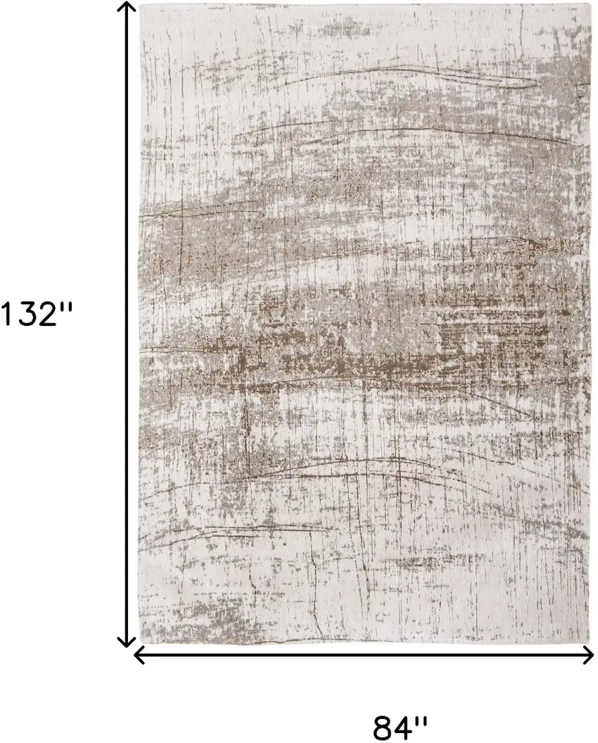 Gray and Beige Abstract Non Skid Area Rug Photo 3