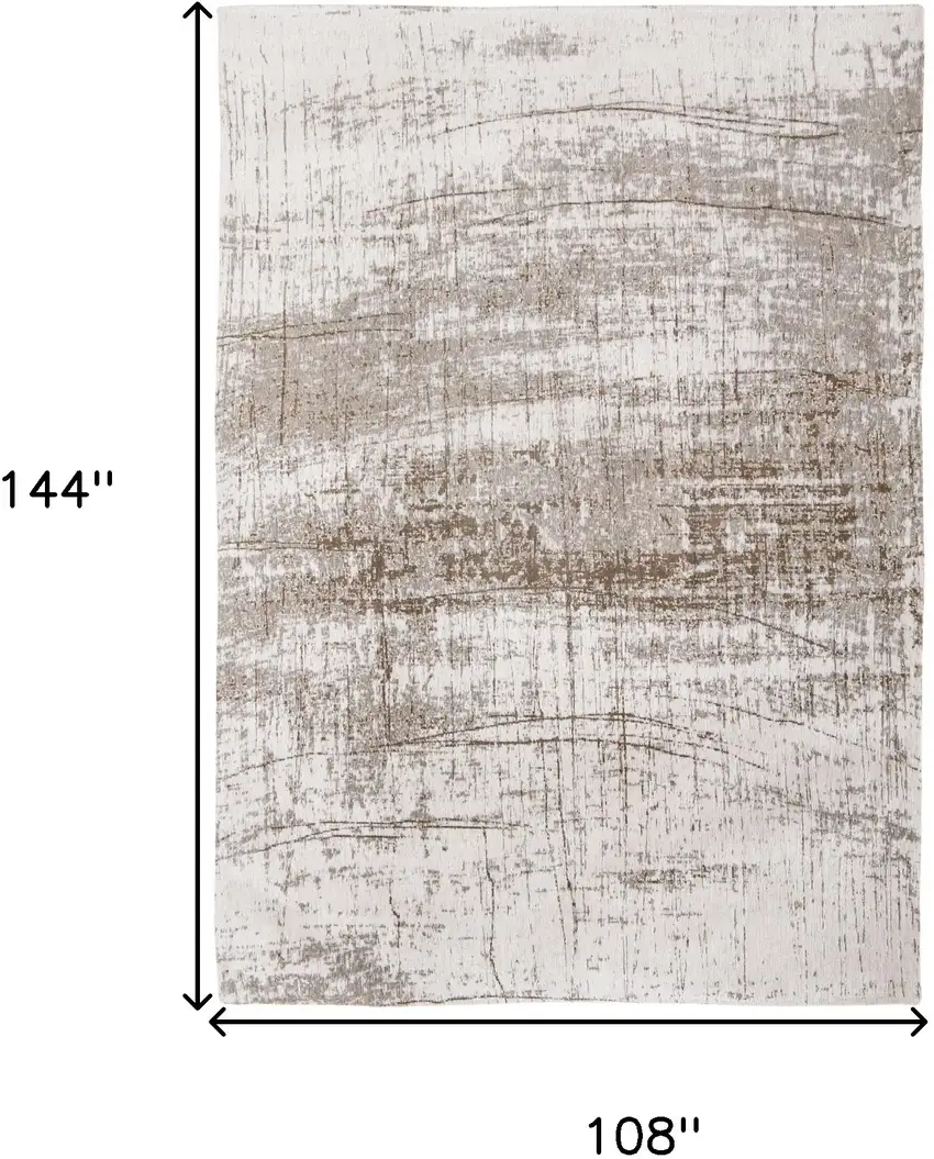 Gray and Beige Abstract Non Skid Area Rug Photo 3