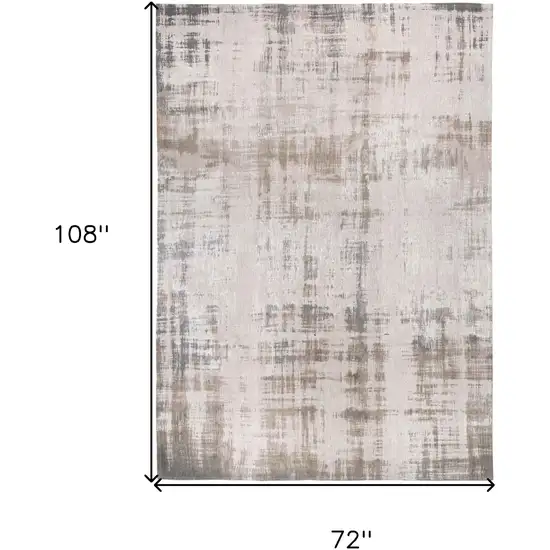 Gray and Beige Abstract Non Skid Area Rug Photo 3