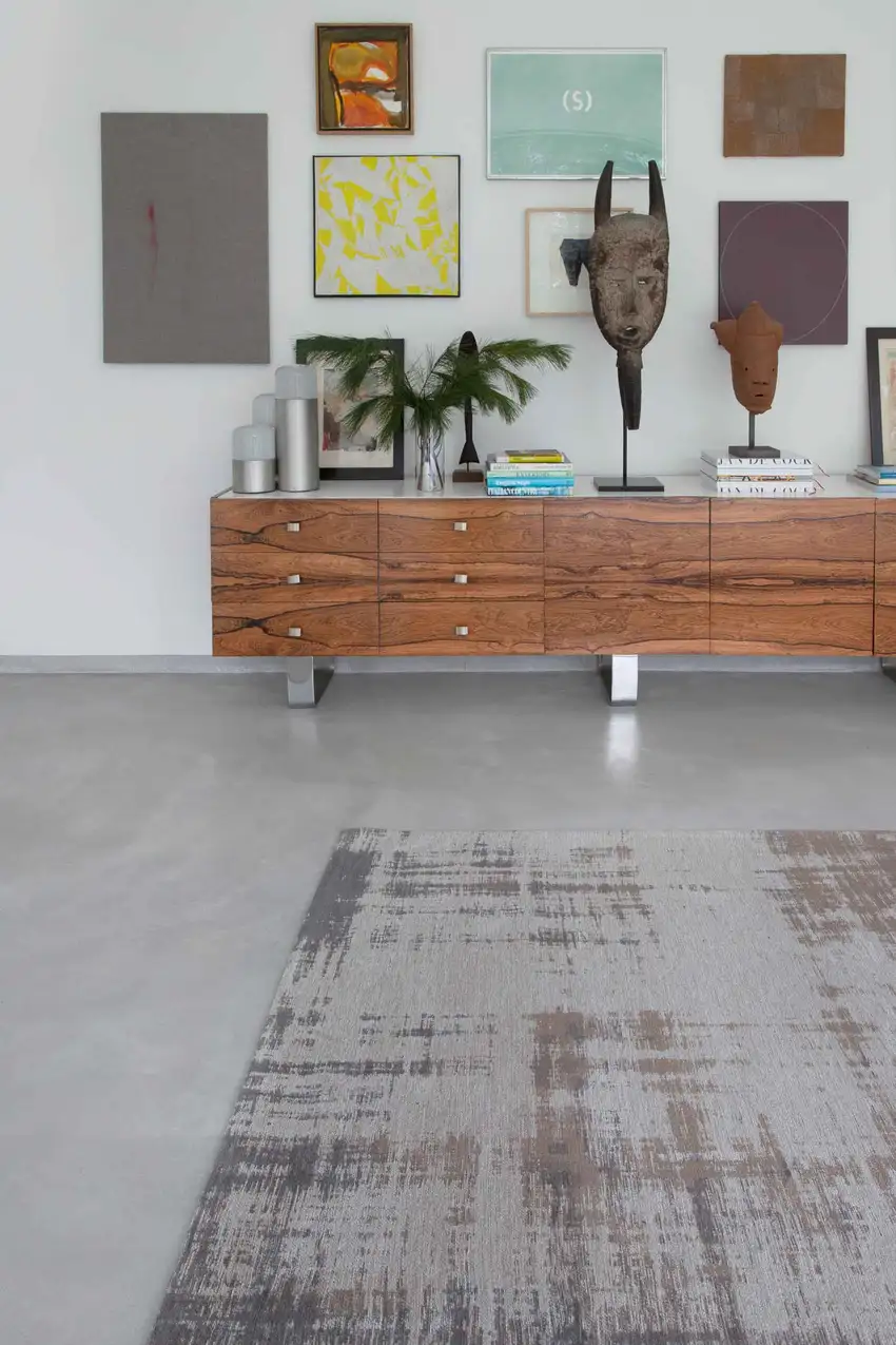 Gray and Beige Abstract Non Skid Area Rug Photo 7