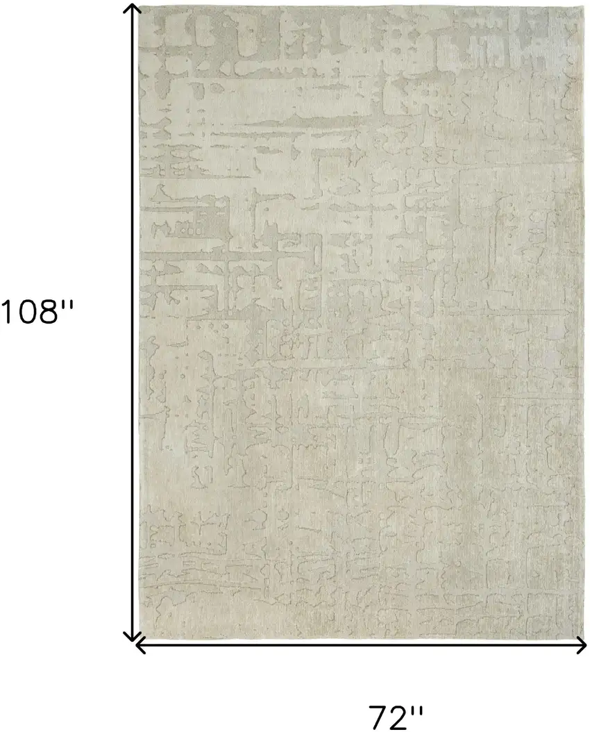 Gray and Beige Abstract Non Skid Area Rug Photo 3