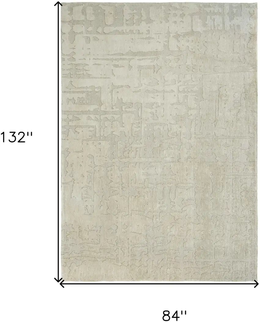 Gray and Beige Abstract Non Skid Area Rug Photo 3