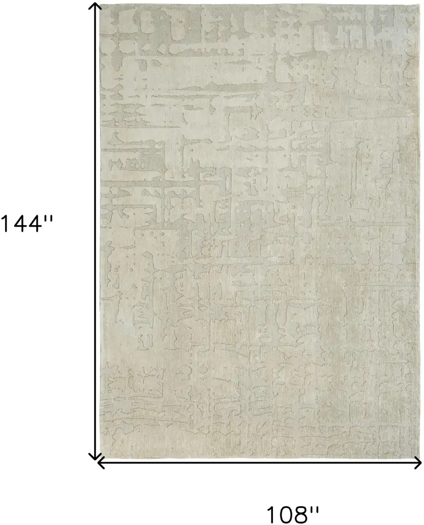 Gray and Beige Abstract Non Skid Area Rug Photo 3