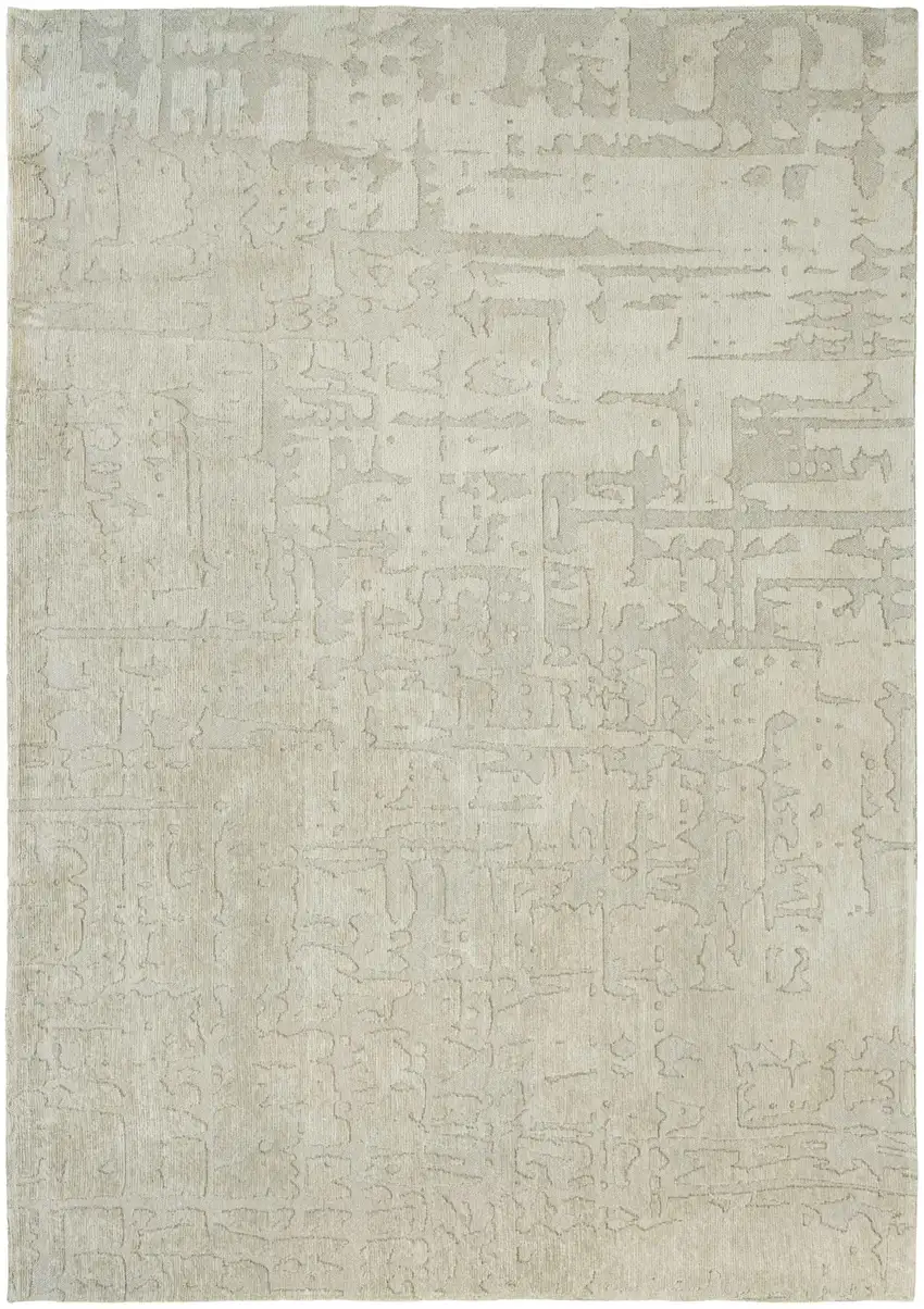 Gray and Beige Abstract Non Skid Area Rug Photo 5