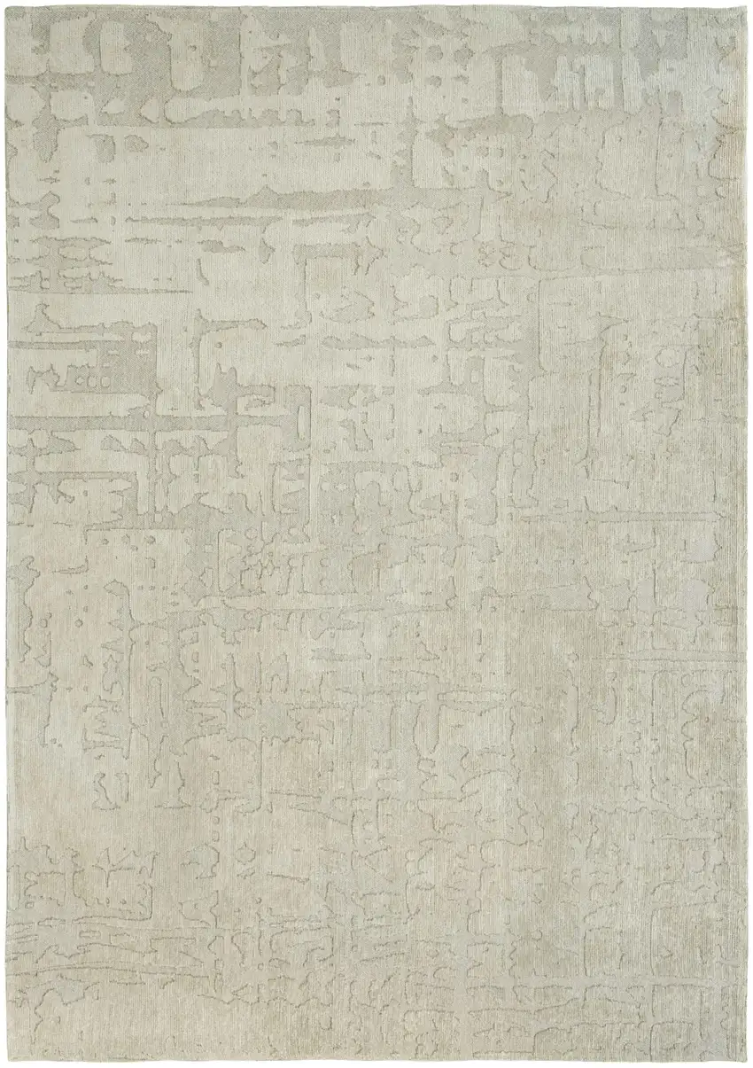 Gray and Beige Abstract Non Skid Area Rug Photo 2