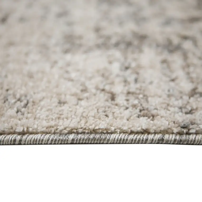 Gray and Beige Abstract Power Loom Area Rug Photo 3