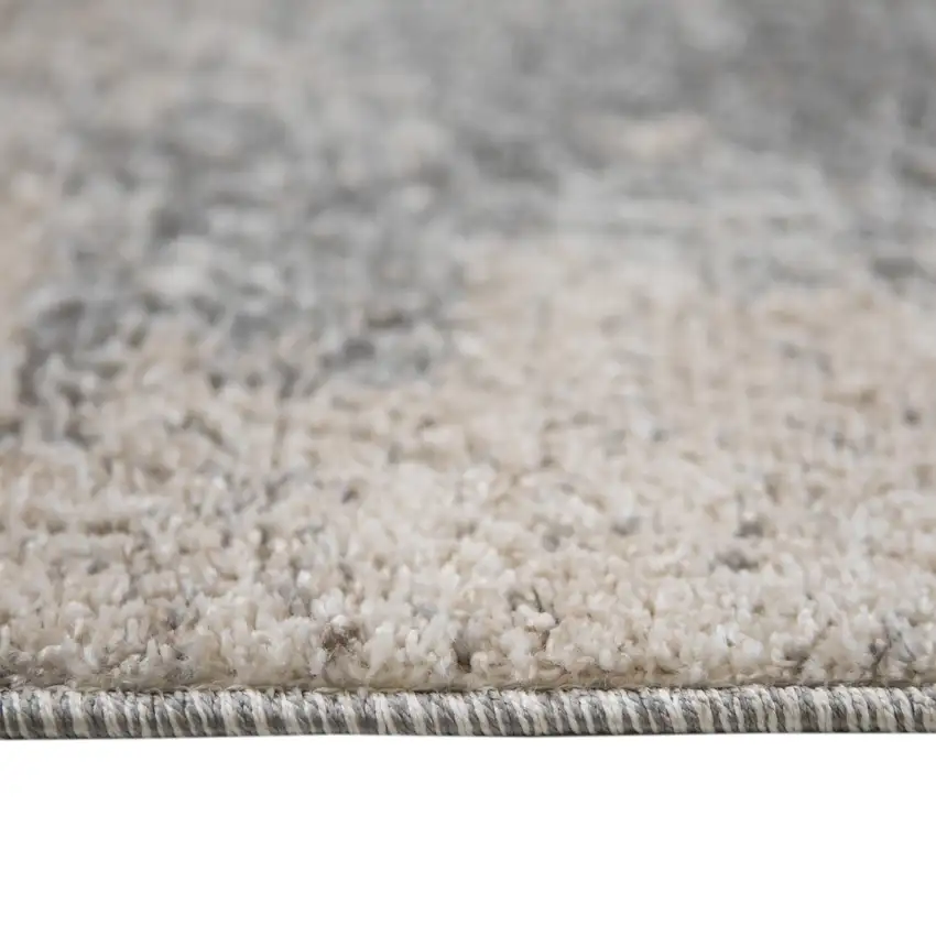 Gray and Beige Abstract Power Loom Area Rug Photo 3