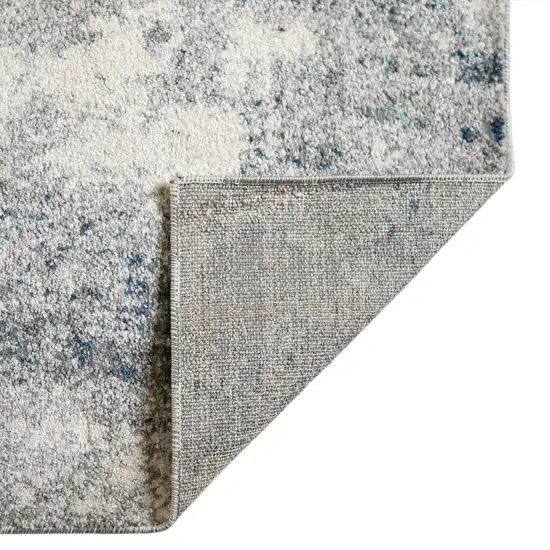 Gray and Beige Abstract Power Loom Area Rug Photo 4
