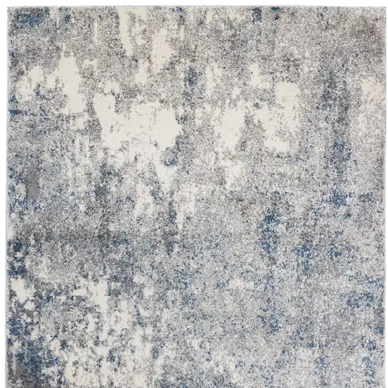 Gray and Beige Abstract Power Loom Area Rug Photo 6