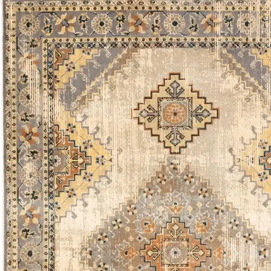 Gray And Beige Aztec Pattern Area Rug Photo 4