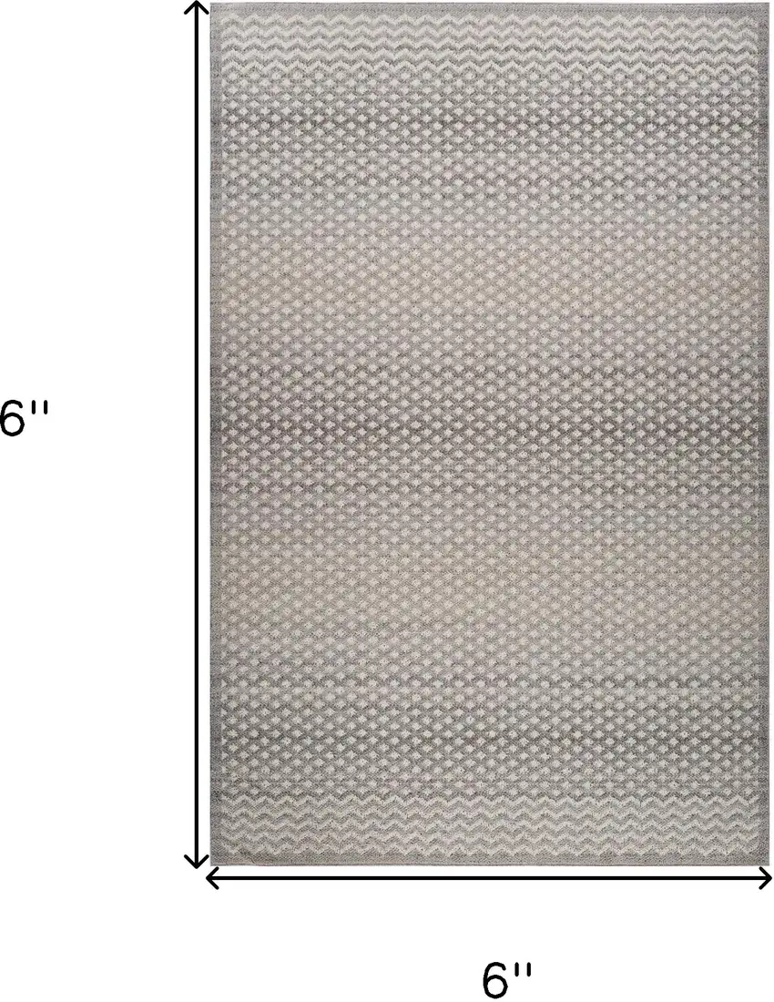 Gray and Beige Checkered Distressed Area Rug Photo 3