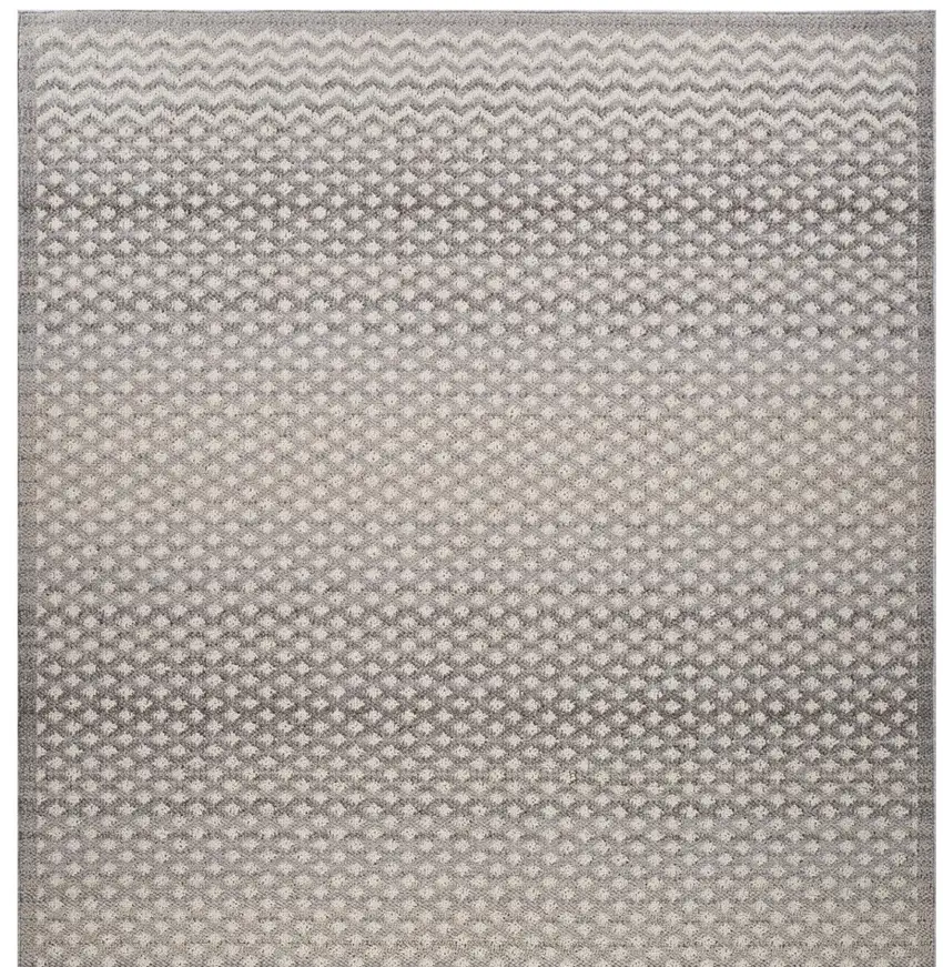 Gray and Beige Checkered Distressed Area Rug Photo 4
