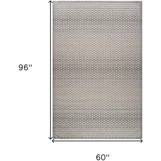 Gray and Beige Checkered Distressed Area Rug Photo 3