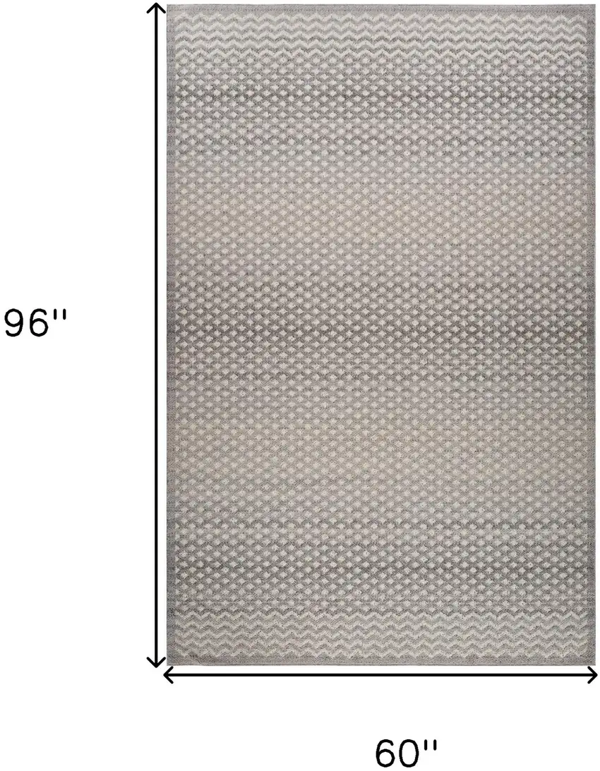 Gray and Beige Checkered Distressed Area Rug Photo 3