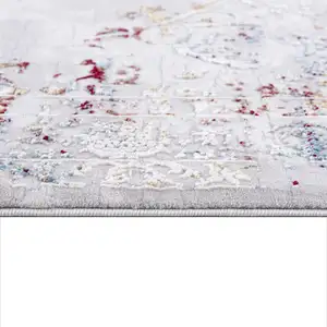 Photo of Gray and Beige Distressed Ornate Area Rug