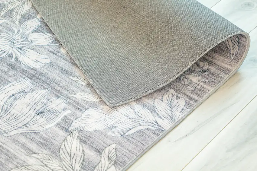 Gray and Beige Floral Area Rug Photo 8