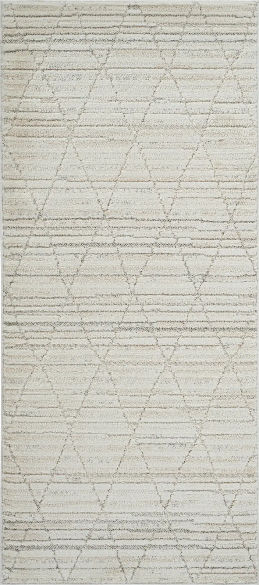 Gray and Beige Geometric Distressed Area Rug Photo 2