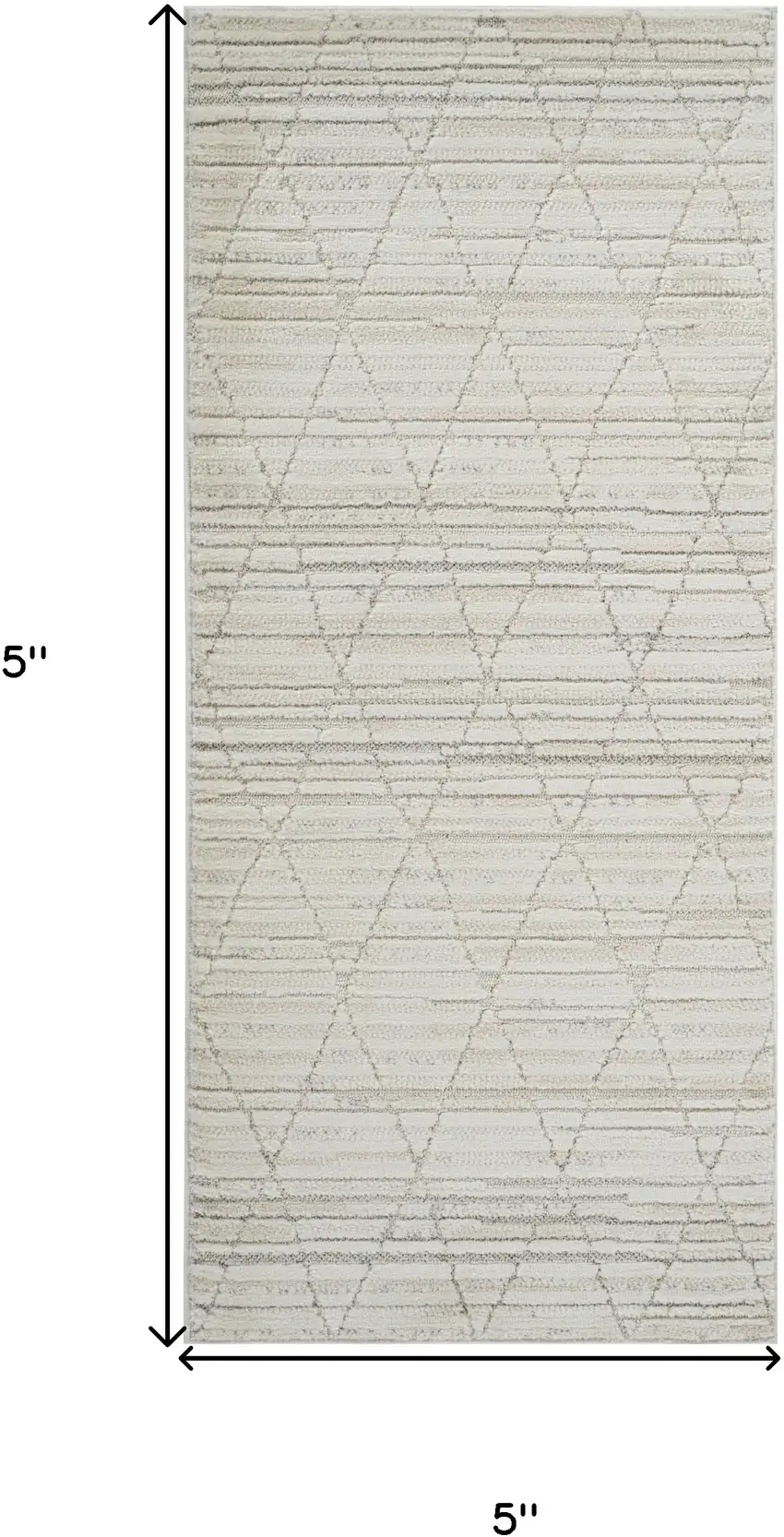 Gray and Beige Geometric Distressed Area Rug Photo 3
