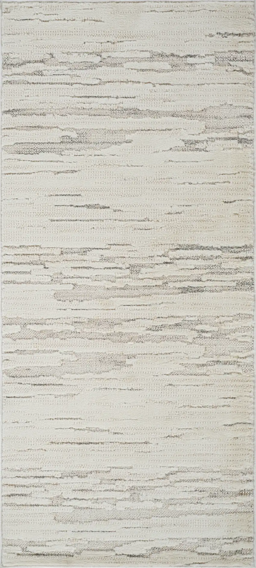 Gray and Beige Geometric Distressed Area Rug Photo 2