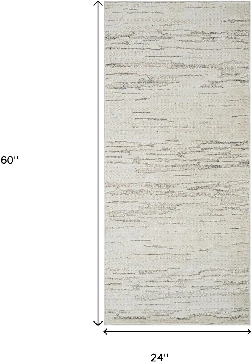 Gray and Beige Geometric Distressed Area Rug Photo 3