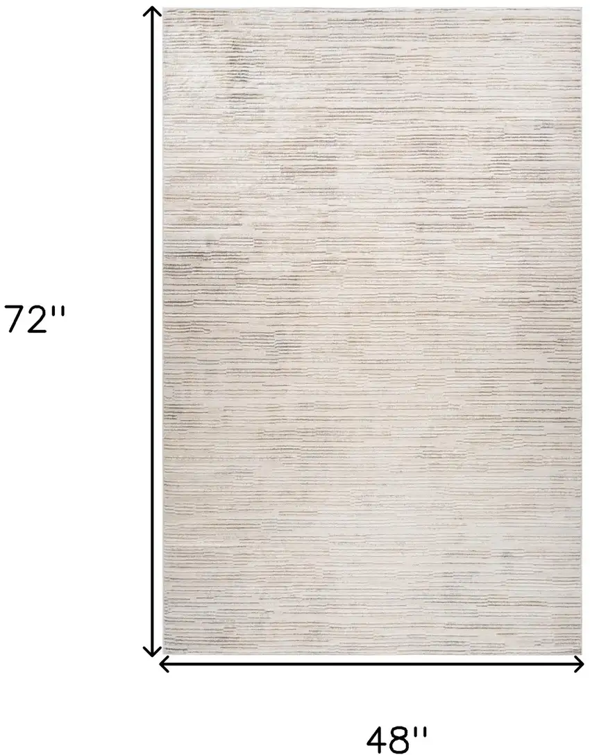 Gray and Beige Geometric Distressed Area Rug Photo 9