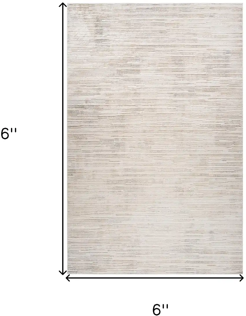 Gray and Beige Geometric Distressed Area Rug Photo 8