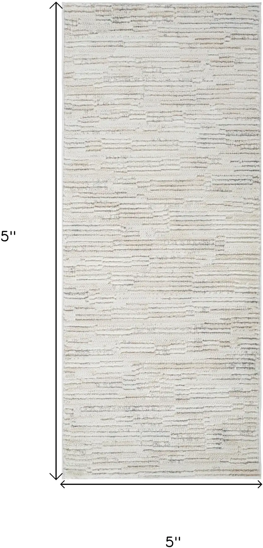 Gray and Beige Geometric Distressed Area Rug Photo 3