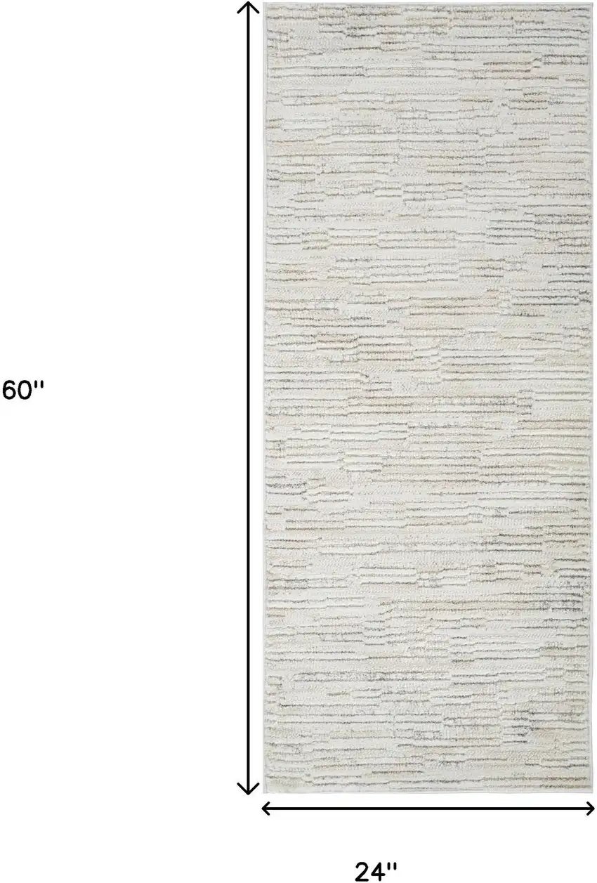 Gray and Beige Geometric Distressed Area Rug Photo 3