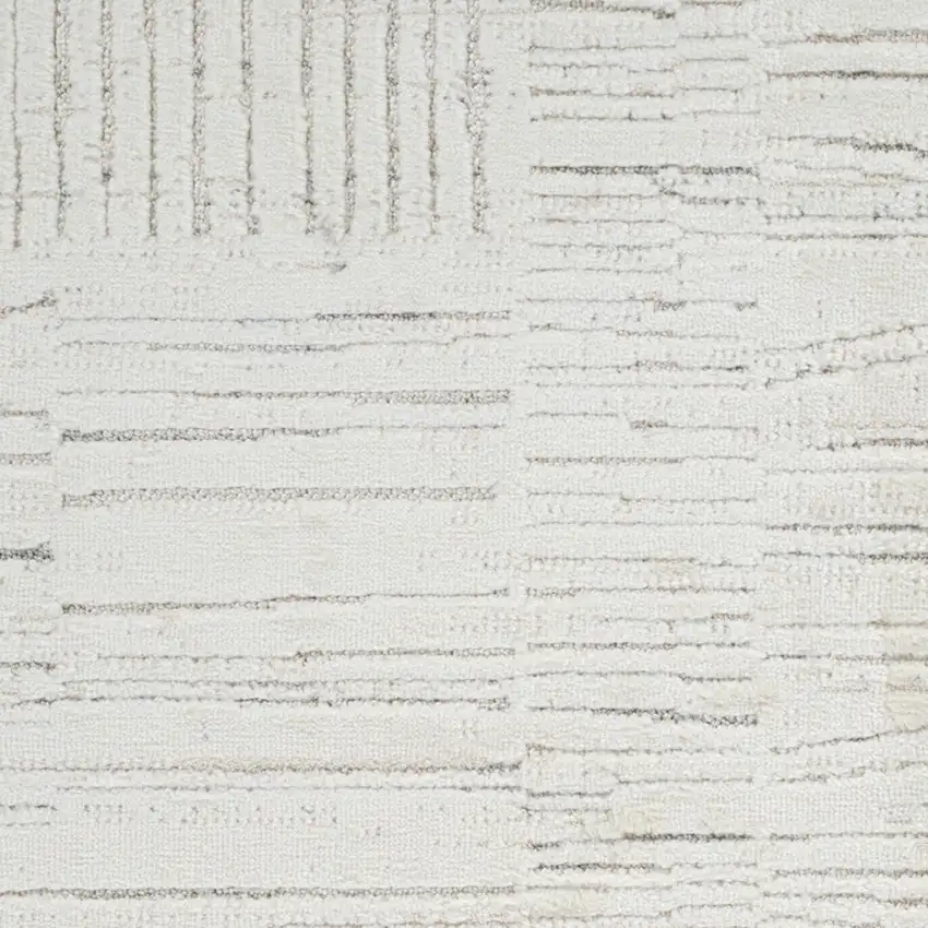 Gray and Beige Geometric Distressed Area Rug Photo 4