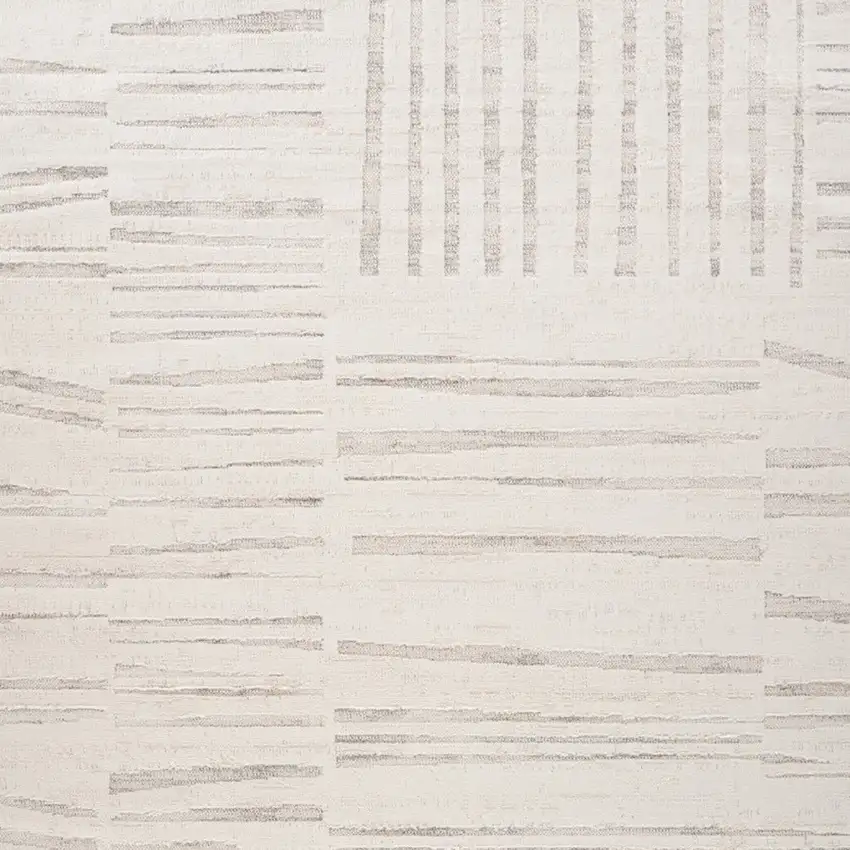 Gray and Beige Geometric Distressed Area Rug Photo 3