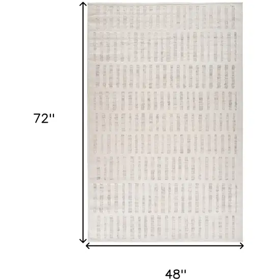 Gray and Beige Geometric Distressed Area Rug Photo 9