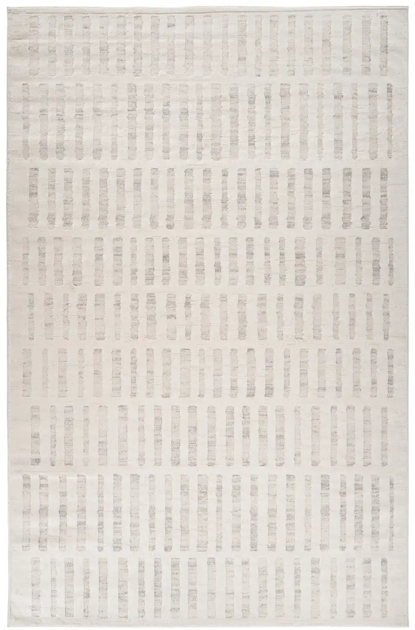 Gray and Beige Geometric Distressed Area Rug Photo 2