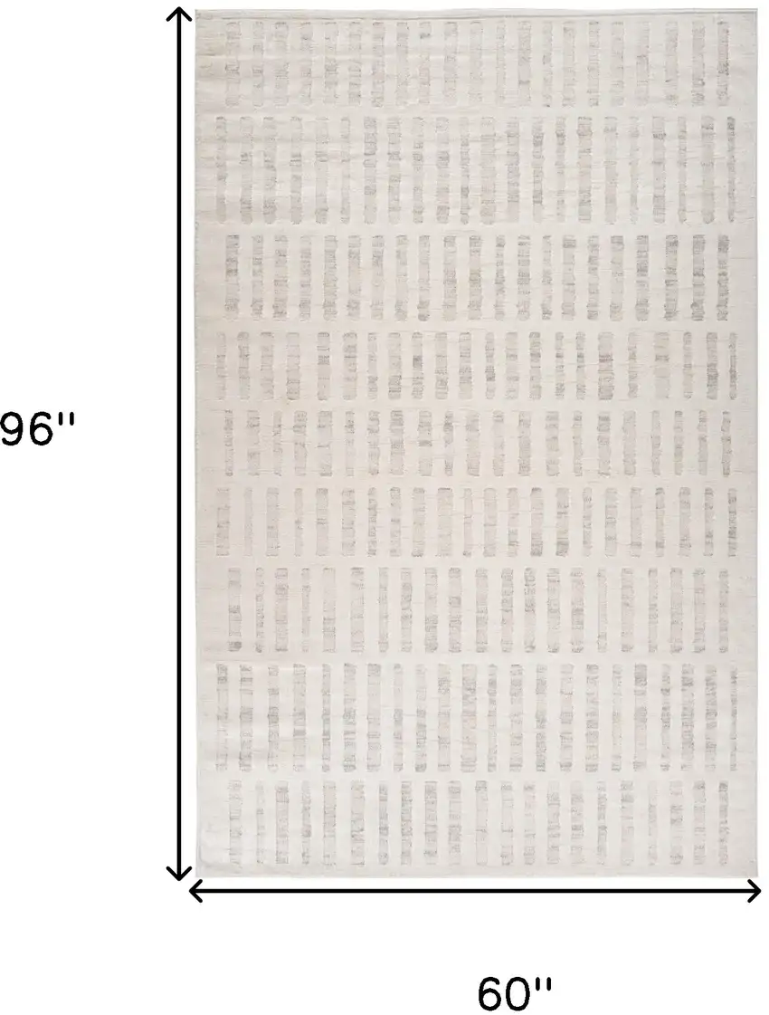 Gray and Beige Geometric Distressed Area Rug Photo 8